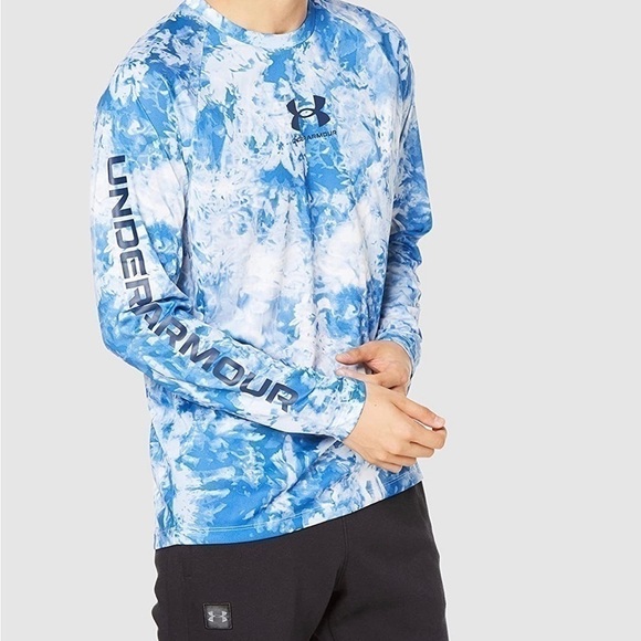 New UA Under armour HeatGear Long Sleeve Men's T-Shirt - Blue Size S Small - Picture 4 of 5